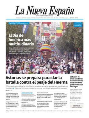 Cover of La Nueva España (Oviedo)
