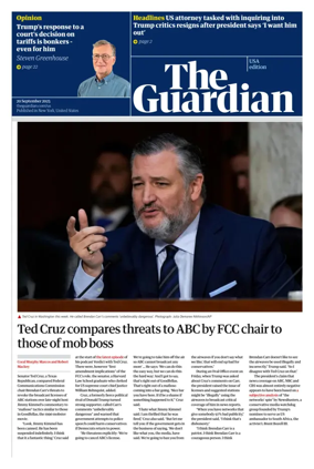 Cover of The Guardian (USA)