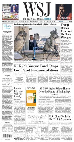 Cover of The Wall Street Journal