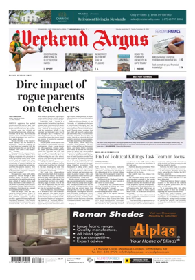 Cover of Weekend Argus (Saturday Edition)