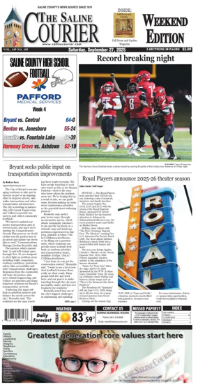 Cover of The Saline Courier Weekend