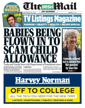 Cover of The Irish Mail on Sunday