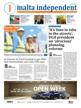 Cover of The Malta Independent on Sunday
