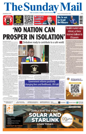 Cover of The Sunday Mail (Zimbabwe)