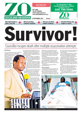 Cover of Zululand Observer - Monday