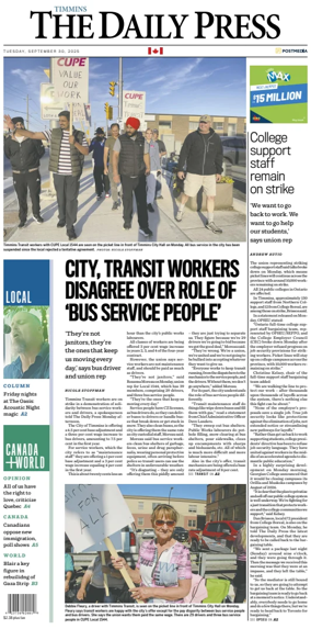 Cover of The Daily Press (Timmins)