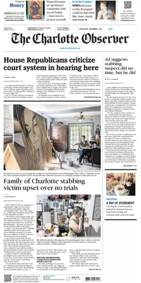 Cover of The Charlotte Observer