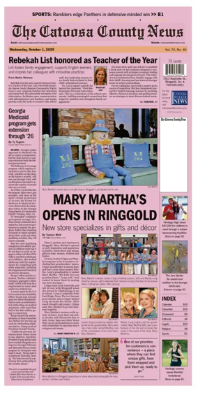 Cover of The Catoosa County News