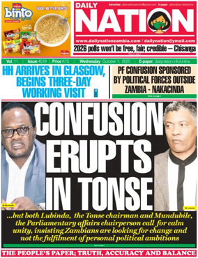 Cover of Daily Nation Newspaper