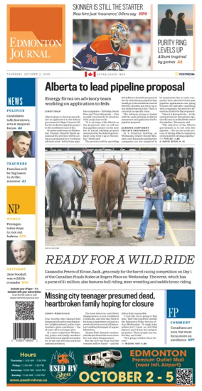 Cover of Edmonton Journal