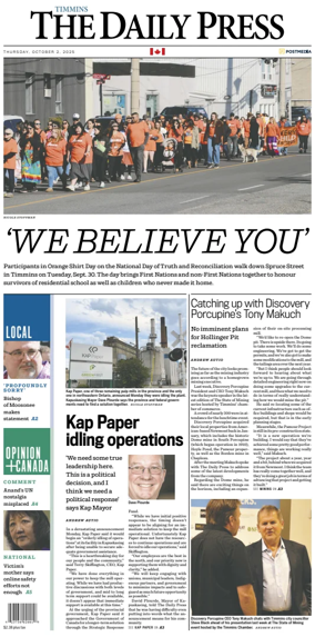 Cover of The Daily Press (Timmins)