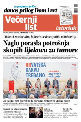 Cover of Vecernji list - Hrvatska
