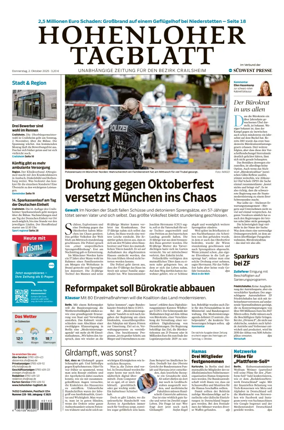 Cover of Hohenloher Tagblatt