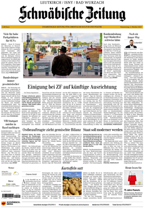 Cover of Schwaebische Zeitung (Leutkirch / Isny / Bad Wurzach)