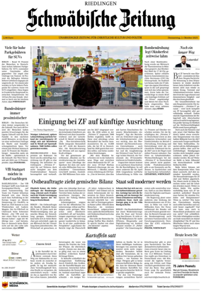 Cover of Schwaebische Zeitung (Riedlingen)