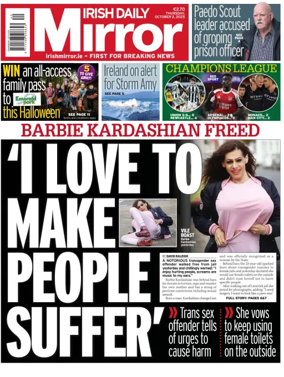 Cover of Irish Daily Mirror
