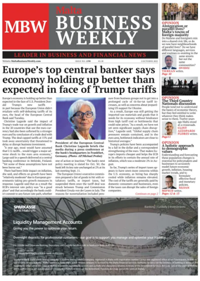 Cover of The Malta Business Weekly