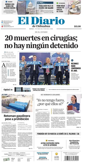 Cover of El Diario de Chihuahua