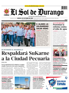 Cover of El Sol de Durango