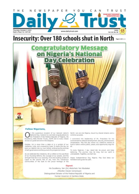 Cover of Daily Trust