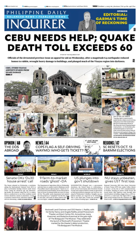 Cover of Philippine Daily Inquirer