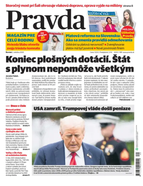 Cover of Pravda of Slovakia