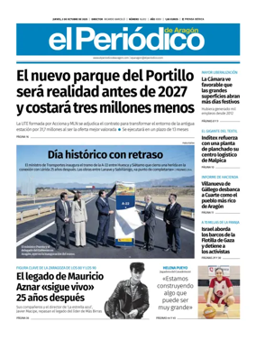 Cover of El Periódico Aragón