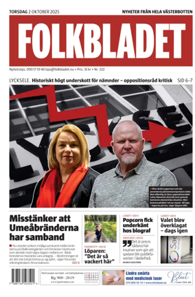 Cover of Folkbladet Västerbotten