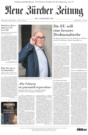 Cover of Neue Zürcher Zeitung