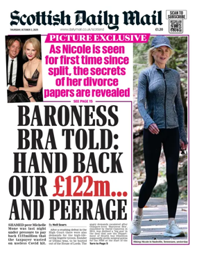 Cover of Scottish Daily Mail