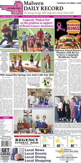 Cover of Malvern Daily Record