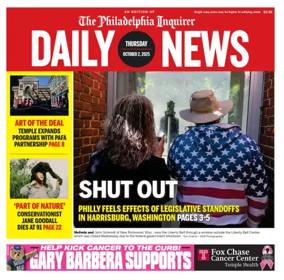 Cover of Philadelphia Daily News