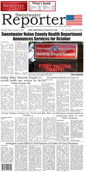 Cover of Sweetwater Reporter
