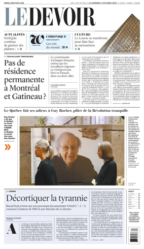 Cover of Le Devoir