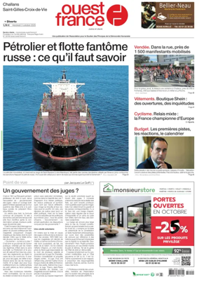 Cover of Ouest France (Challans / Saint-Gilles-Croix-de-Vie)