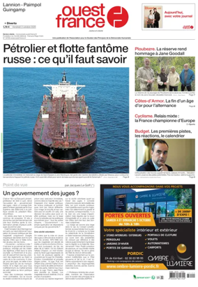 Cover of Ouest France (Lannion)