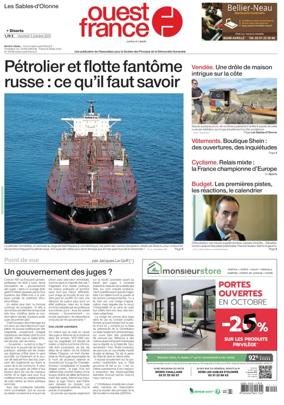 Cover of Ouest France (Les Sables-d'Olonne)