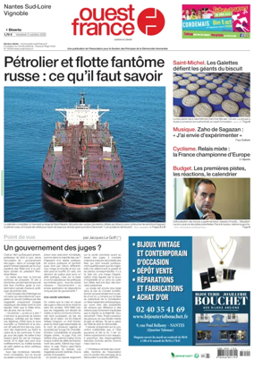 Cover of Ouest France (Nantes / Sud-Loire / Vignoble)
