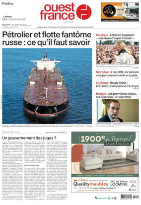 Cover of Ouest France (Pontivy)