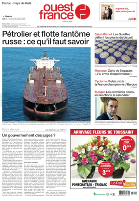 Cover of Ouest France (Pornic / Pays de Retz)