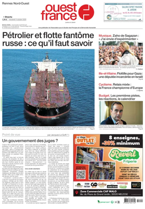 Cover of Ouest France (Rennes Nord)