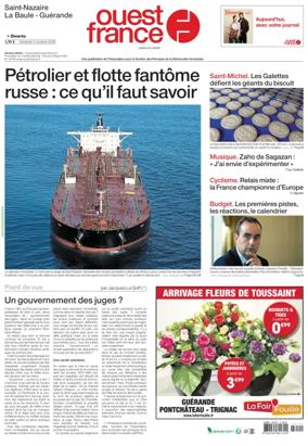 Cover of Ouest France (Saint-Nazaire)