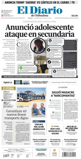 Cover of El Diario de Chihuahua