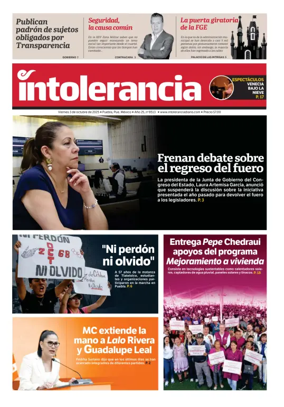 Cover of Intolerancia Diario