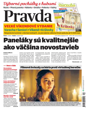 Cover of Pravda of Slovakia