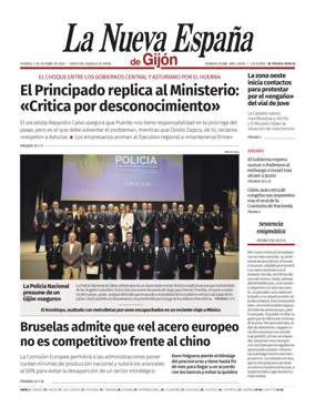 Cover of La Nueva España (Gijón)