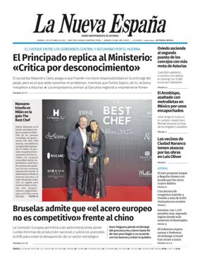 Cover of La Nueva España (Oviedo)
