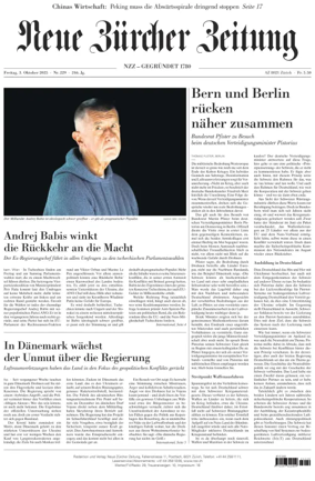 Cover of Neue Zürcher Zeitung