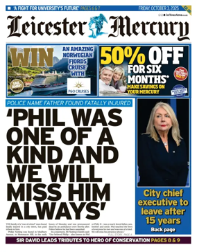 Cover of Leicester Mercury