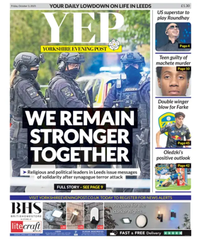 Cover of Yorkshire Evening Post